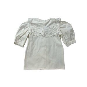 Girls White Embroidered Short Sleeve Size 6X